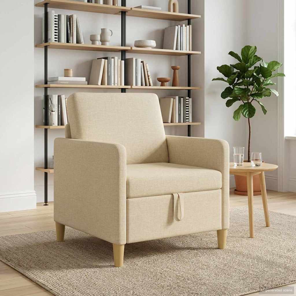 Bank met opslag Crèmekleurig 72 x 78 x 87 cm Polyester