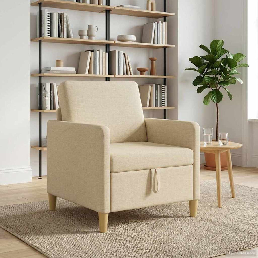 Bank met opslag Crèmekleurig 72 x 78 x 87 cm Polyester