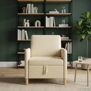 Bank met opbergruimte 72x78x87 cm crèmekleurig polyester