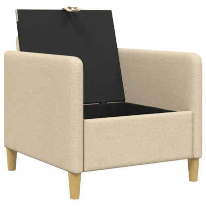 Bank met opslag Crèmekleurig 72 x 78 x 87 cm Polyester