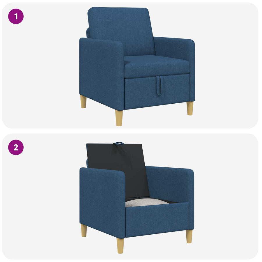 Bank met opslag Blauw 72 x 78 x 87 cm Polyester