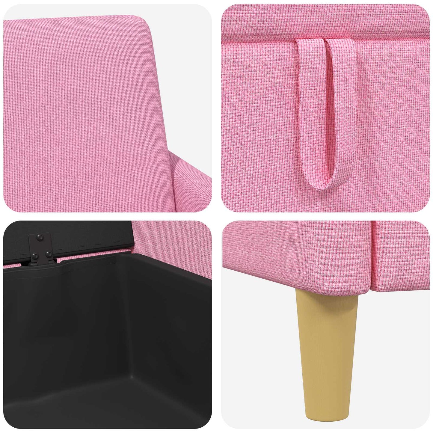 Bank met opslag Roze 72 x 78 x 87 cm Polyester