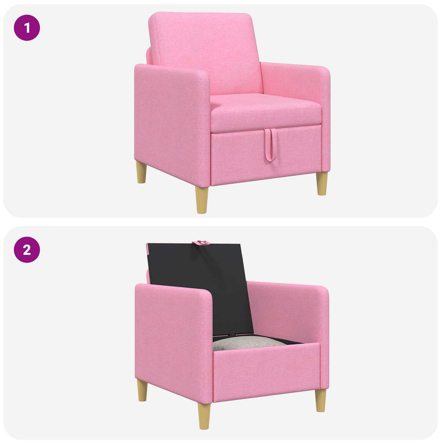 Bank met opslag Roze 72 x 78 x 87 cm Polyester