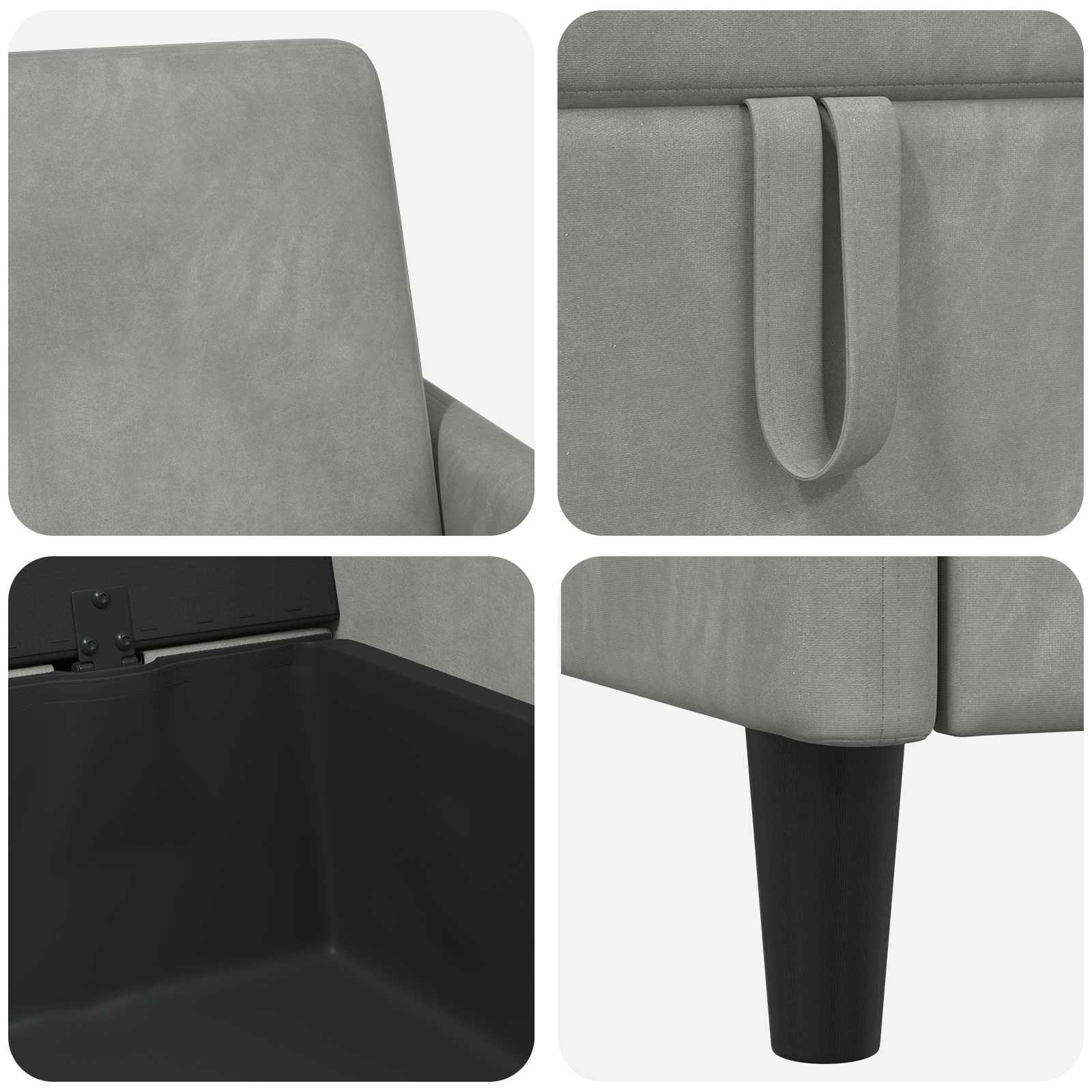 Bank met opslag Lichtgrijs 72 x 78 x 87 cm Polyester