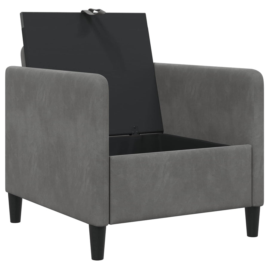 Bank met opslag Donkergrijs 72 x 78 x 87 cm Polyester