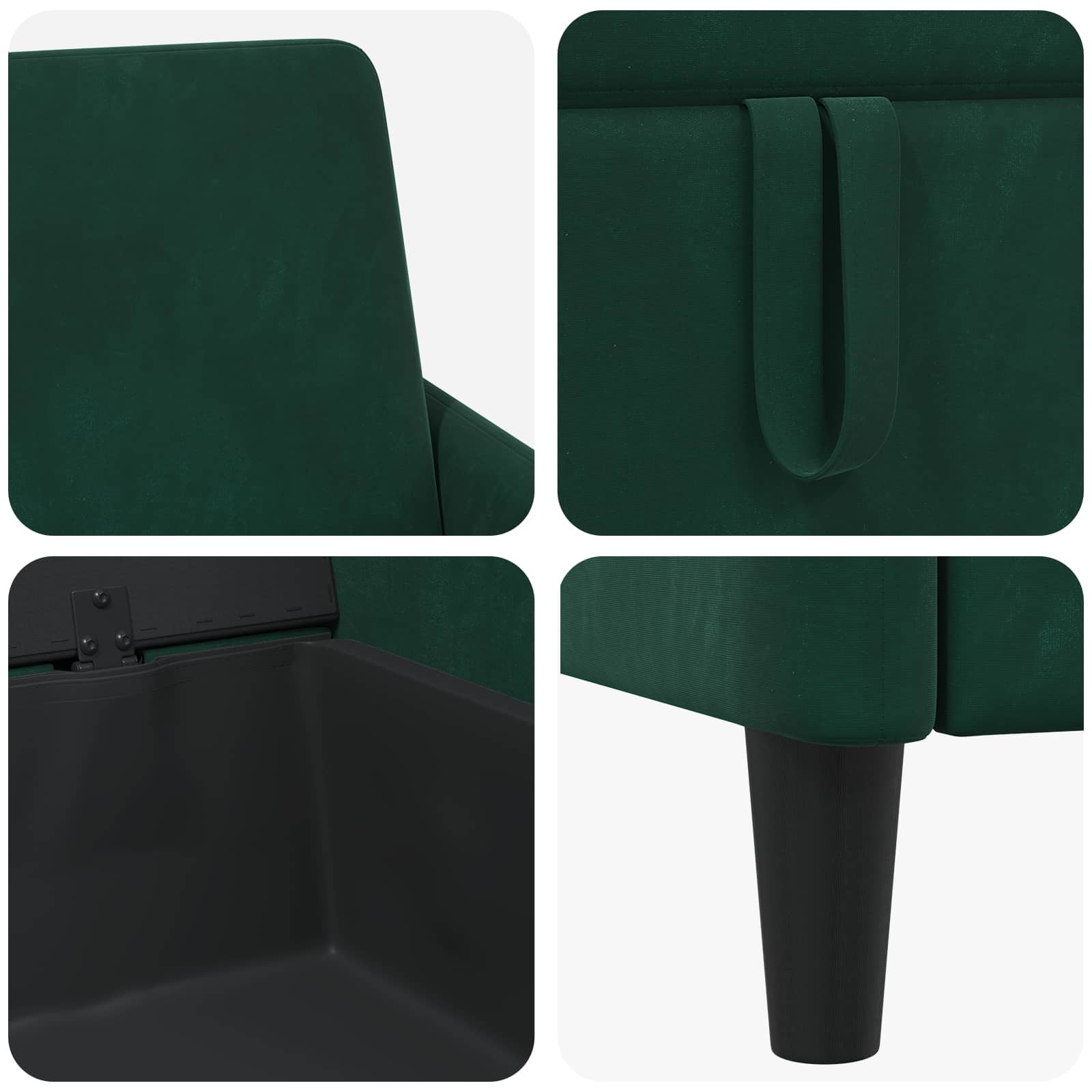 Bank met opslag Donkergroen 72 x 78 x 87 cm Polyester