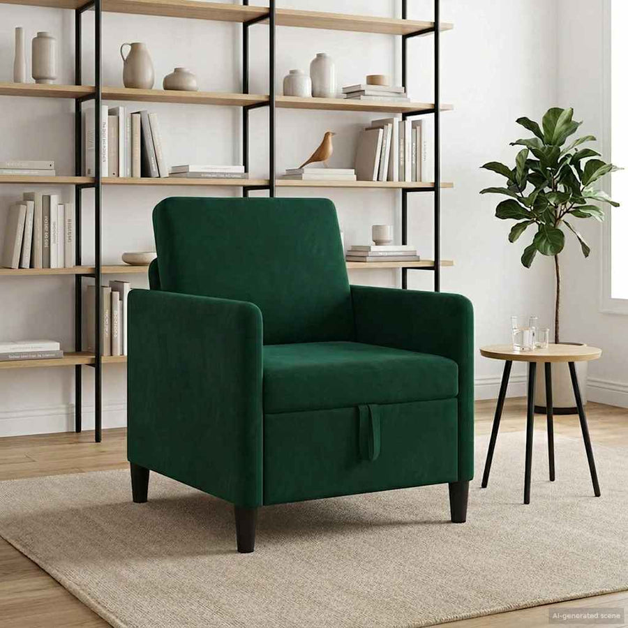 Bank met opslag Donkergroen 72 x 78 x 87 cm Polyester