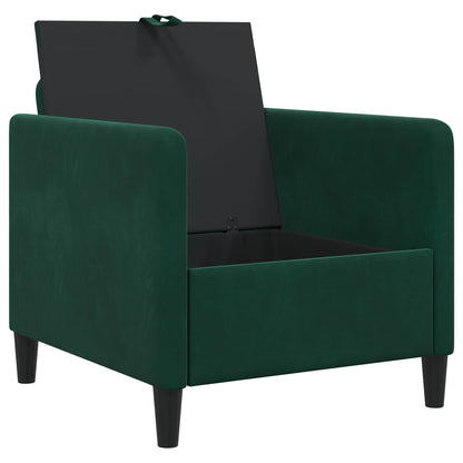 Bank met opslag Donkergroen 72 x 78 x 87 cm Polyester
