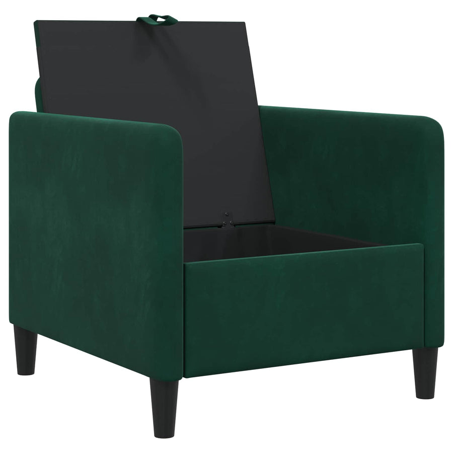 Bank met opslag Donkergroen 72 x 78 x 87 cm Polyester