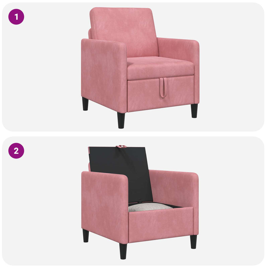 Bank met opslag Roze 72 x 78 x 87 cm Polyester