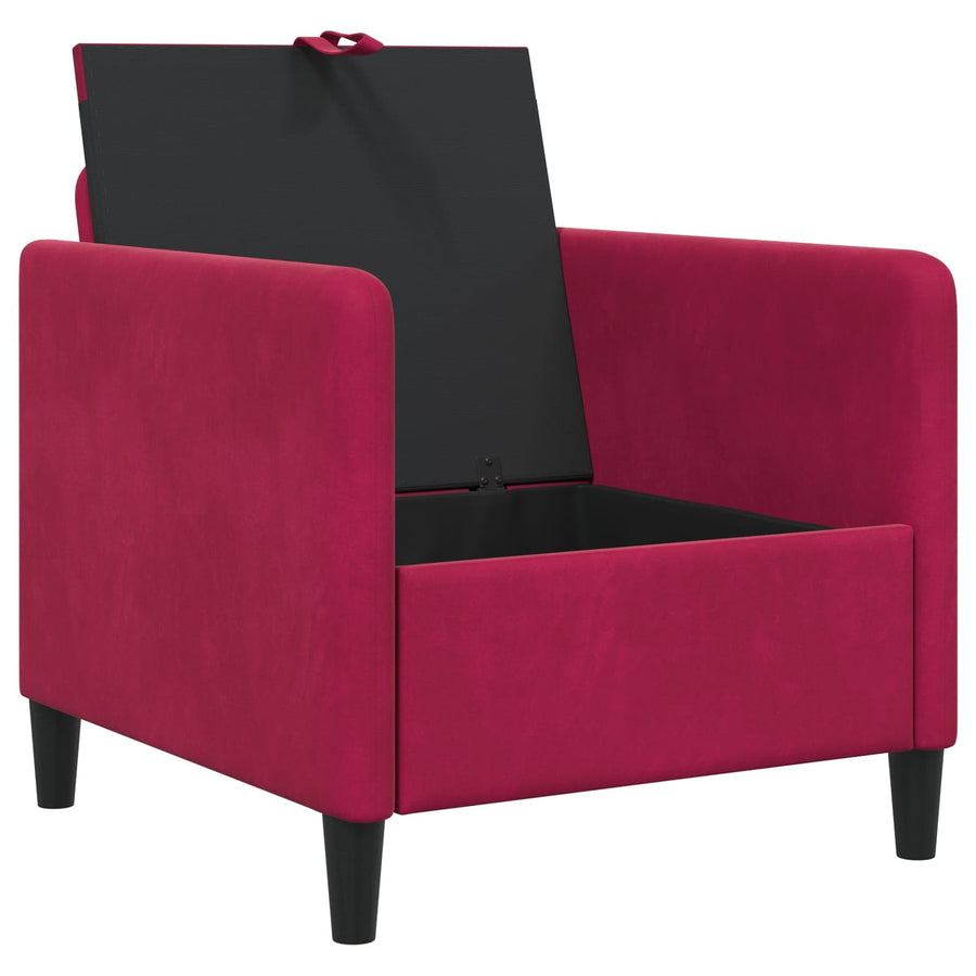 Bank met opslag Wijnrood 72 x 78 x 87 cm Polyester