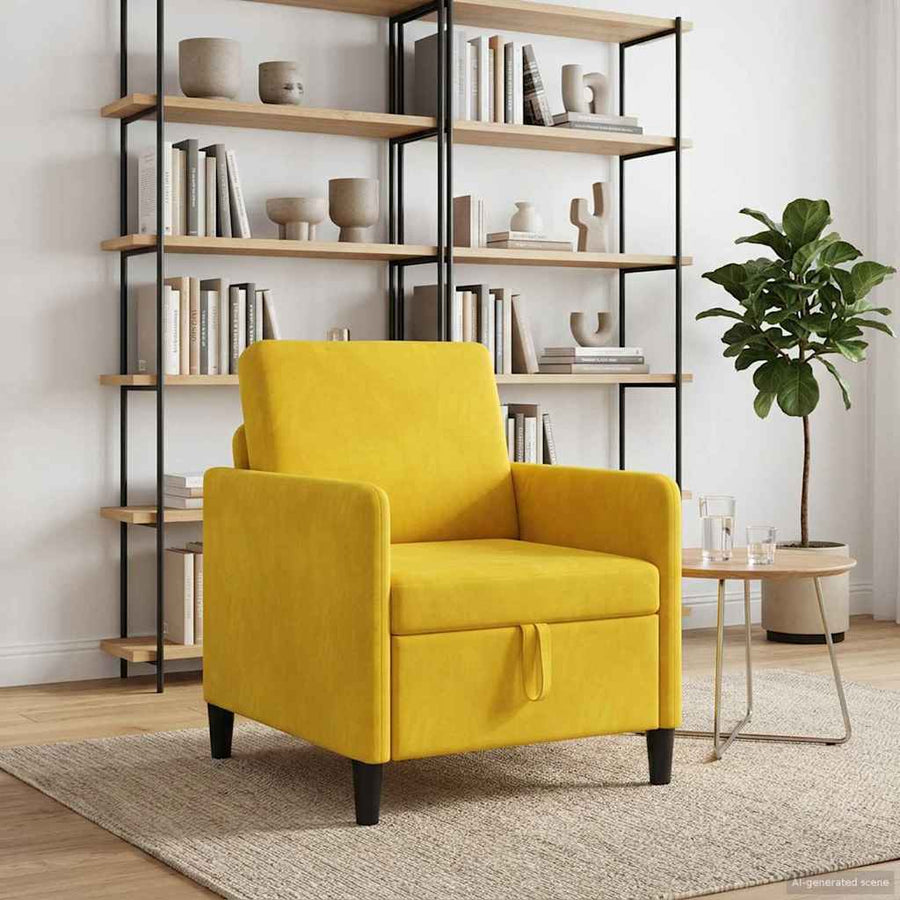 Bank met opslag Geel 72 x 78 x 87 cm Polyester