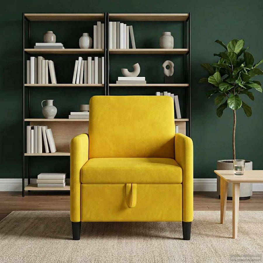 Bank met opslag Geel 72 x 78 x 87 cm Polyester