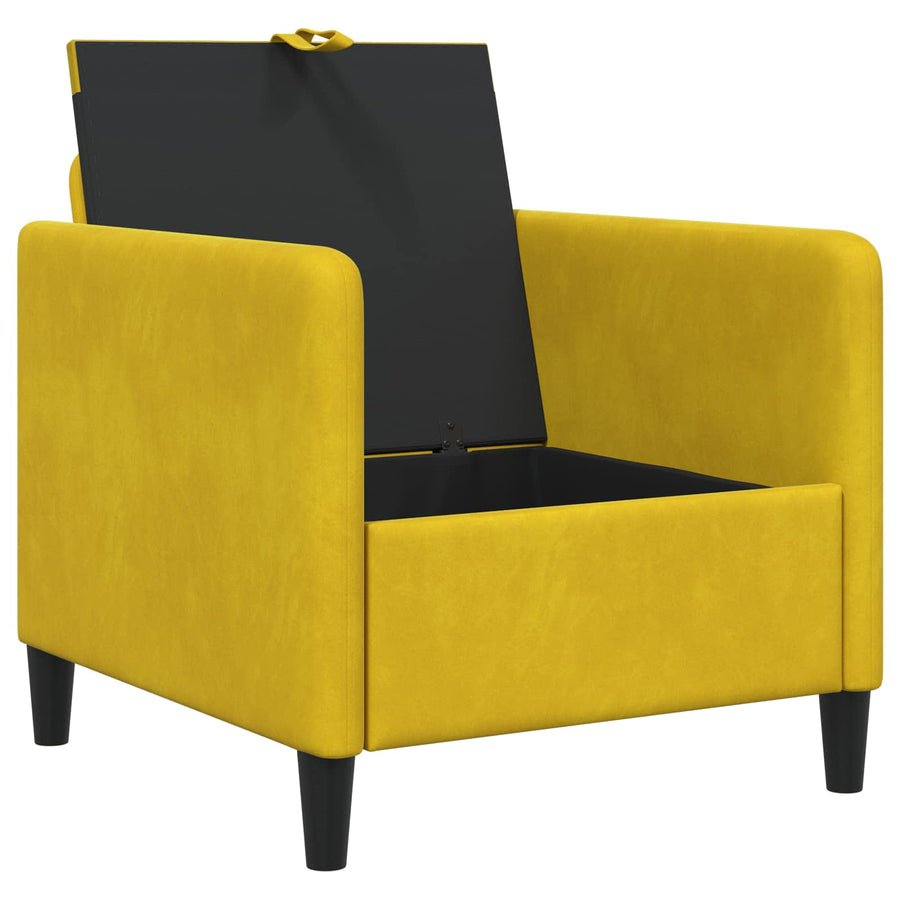 Bank met opslag Geel 72 x 78 x 87 cm Polyester