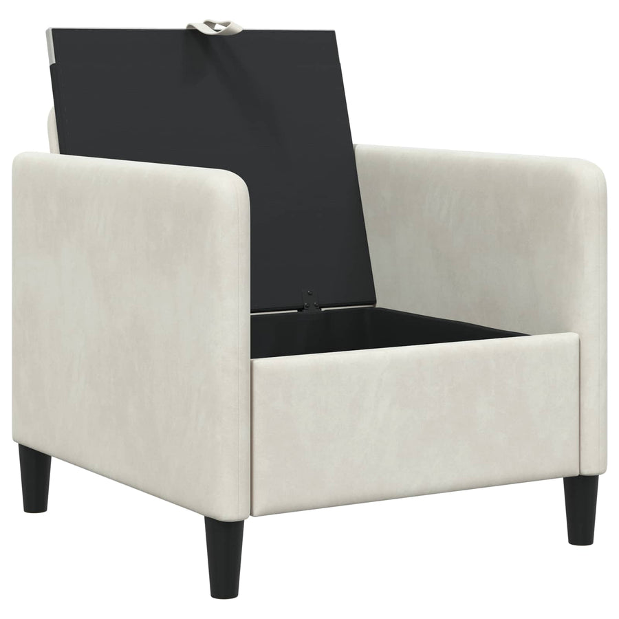 Bank met opslag Crèmekleurig 72 x 78 x 87 cm Polyester