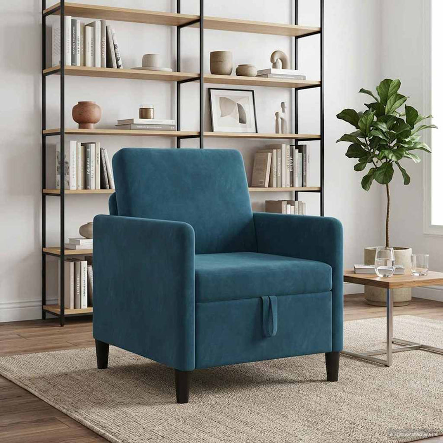 Bank met opslag Blauw 72 x 78 x 87 cm Polyester