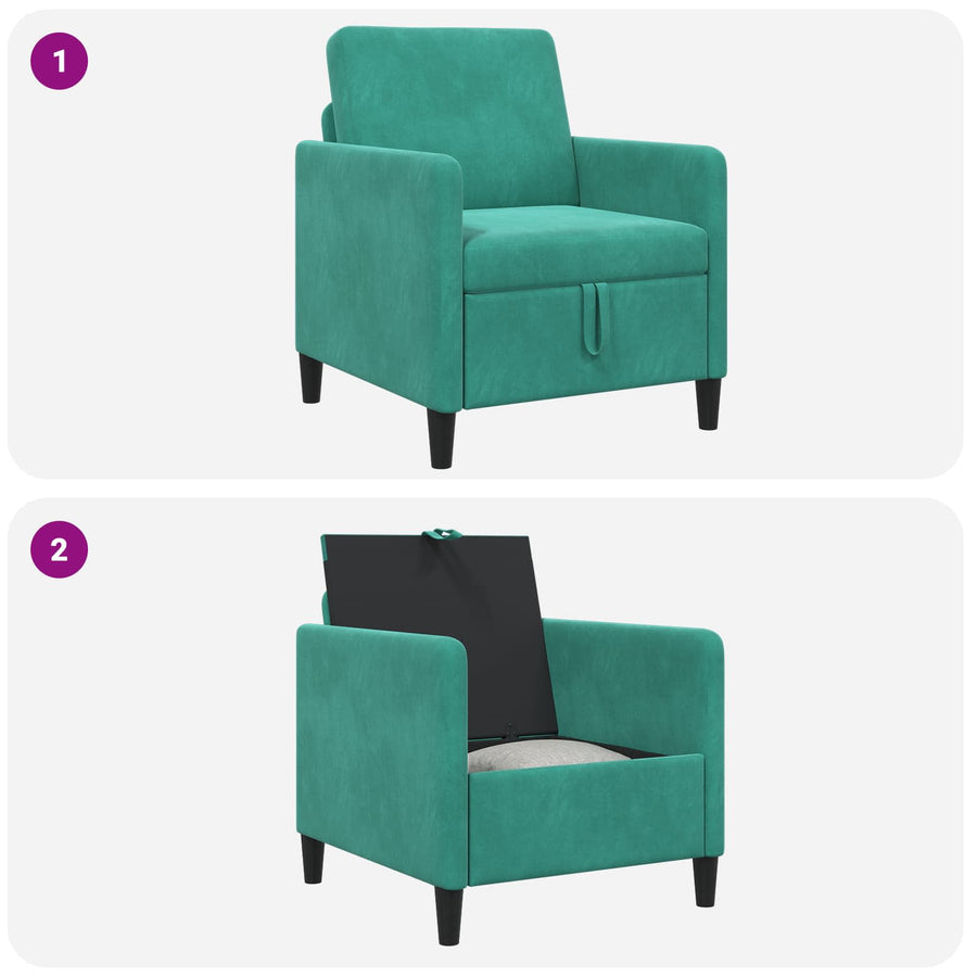 Bank met opslag Turquoise 72 x 78 x 87 cm Polyester