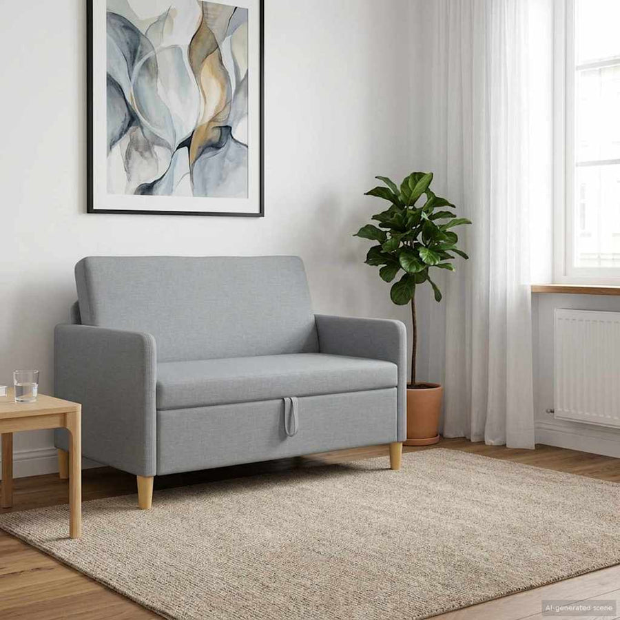 Bank met opslag Lichtgrijs 122 x 78 x 87 cm Polyester