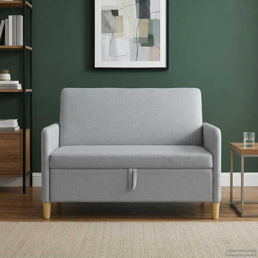 Bank met opslag Lichtgrijs 122 x 78 x 87 cm Polyester