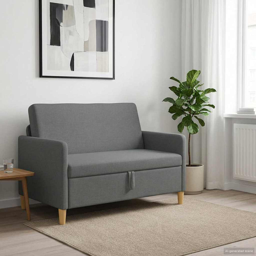Bank met opslag Donkergrijs 122 x 78 x 87 cm Polyester