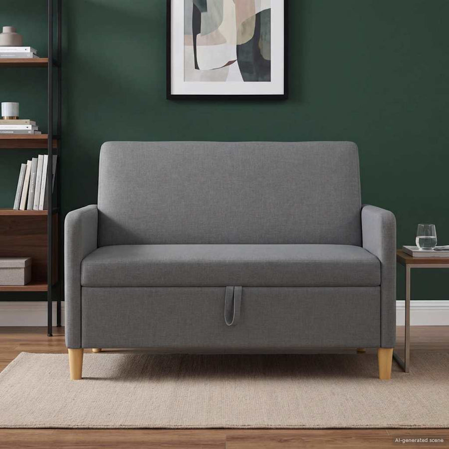 Bank met opslag Donkergrijs 122 x 78 x 87 cm Polyester