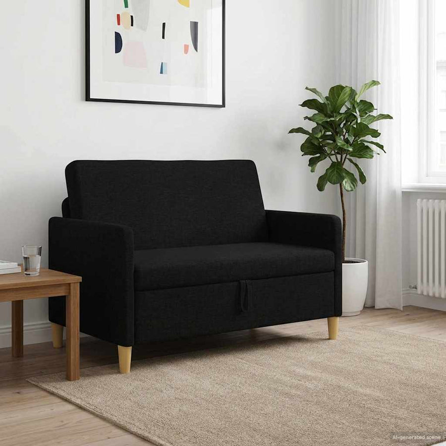 Bank met opslag Zwart 122 x 78 x 87 cm Polyester