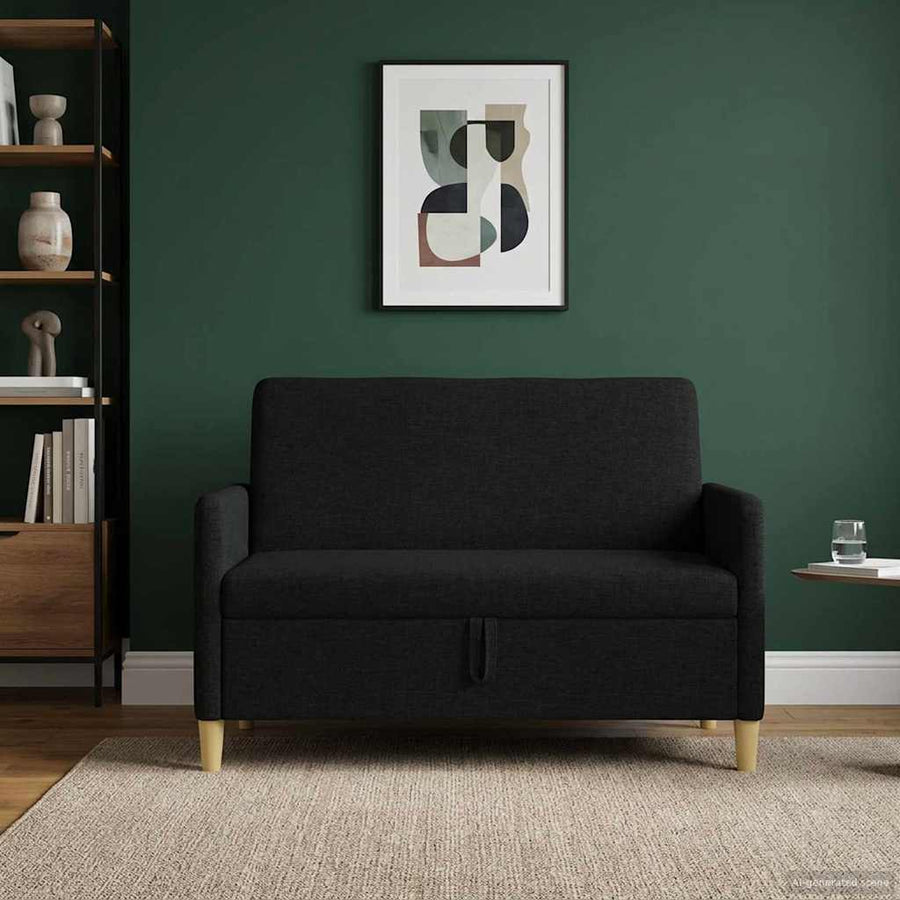 Bank met opslag Zwart 122 x 78 x 87 cm Polyester