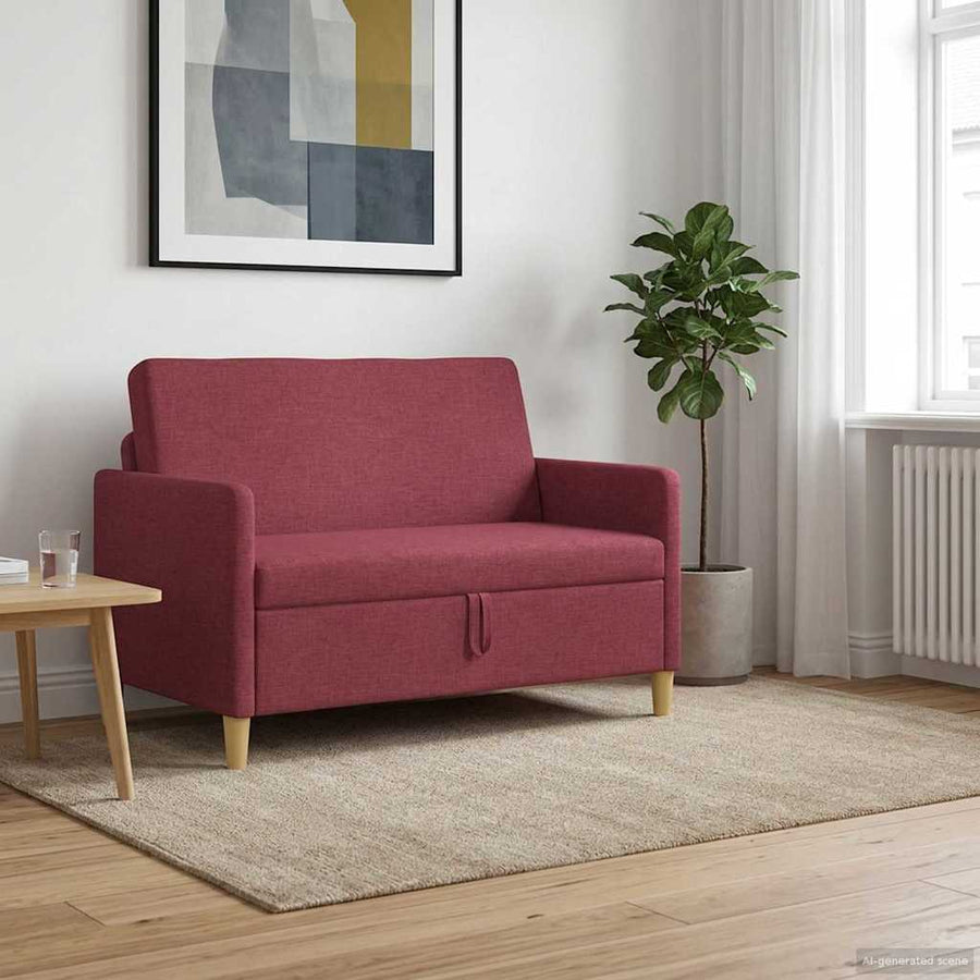 Bank met opslag Wijnrood 122 x 78 x 87 cm Polyester