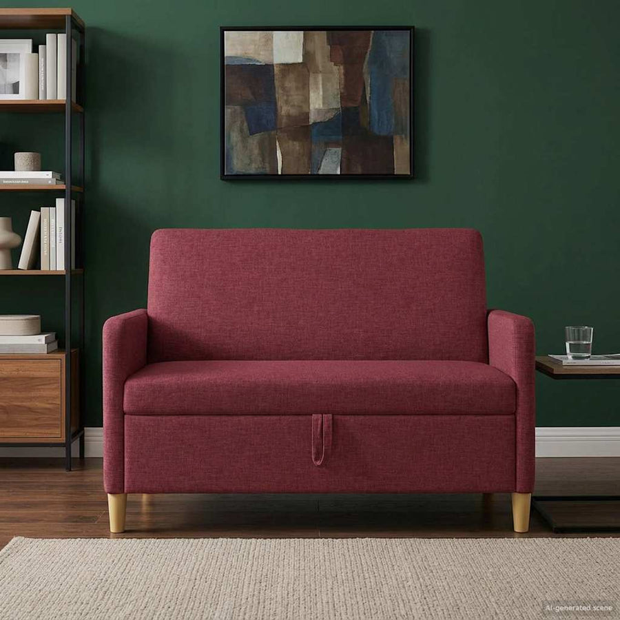 Bank met opslag Wijnrood 122 x 78 x 87 cm Polyester