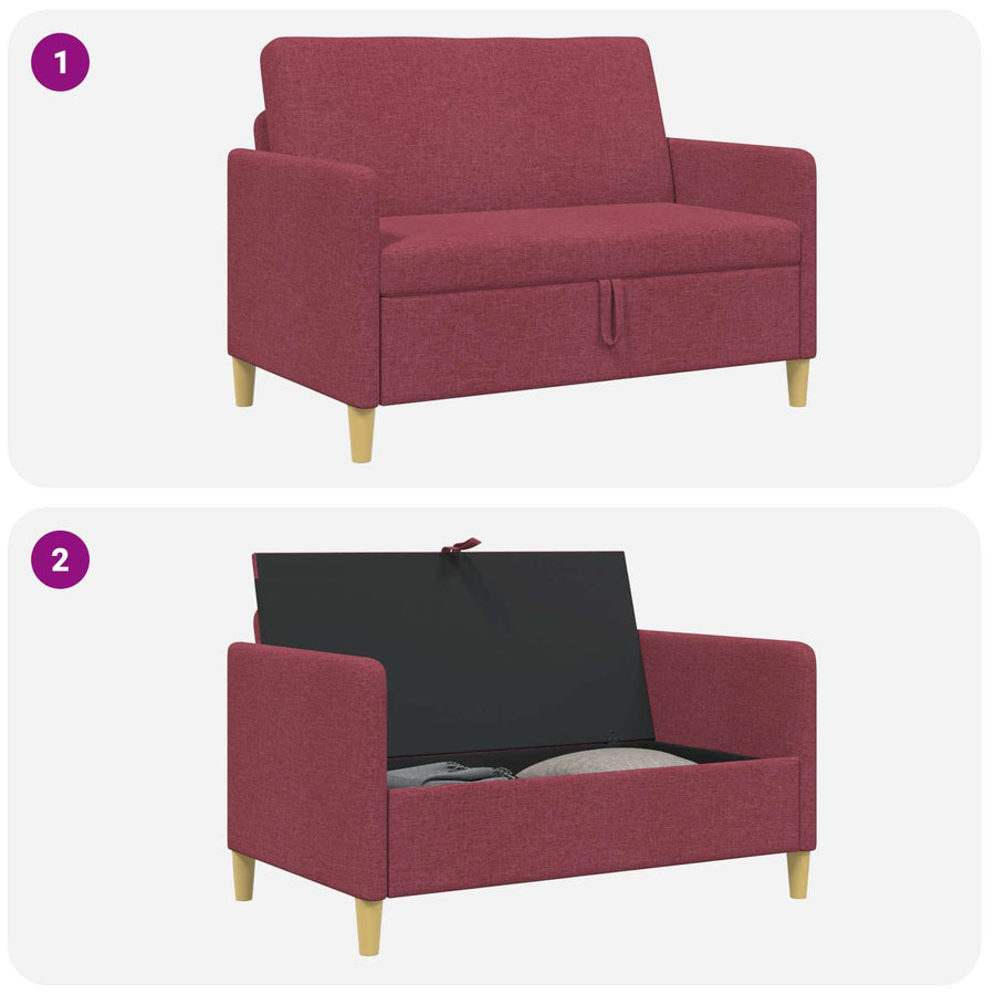 Bank met opslag Wijnrood 122 x 78 x 87 cm Polyester