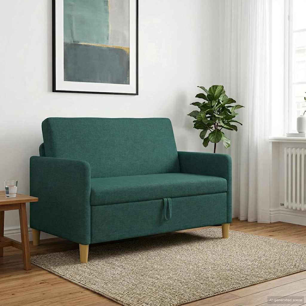 Bank met opslag Donkergroen 122 x 78 x 87 cm Polyester