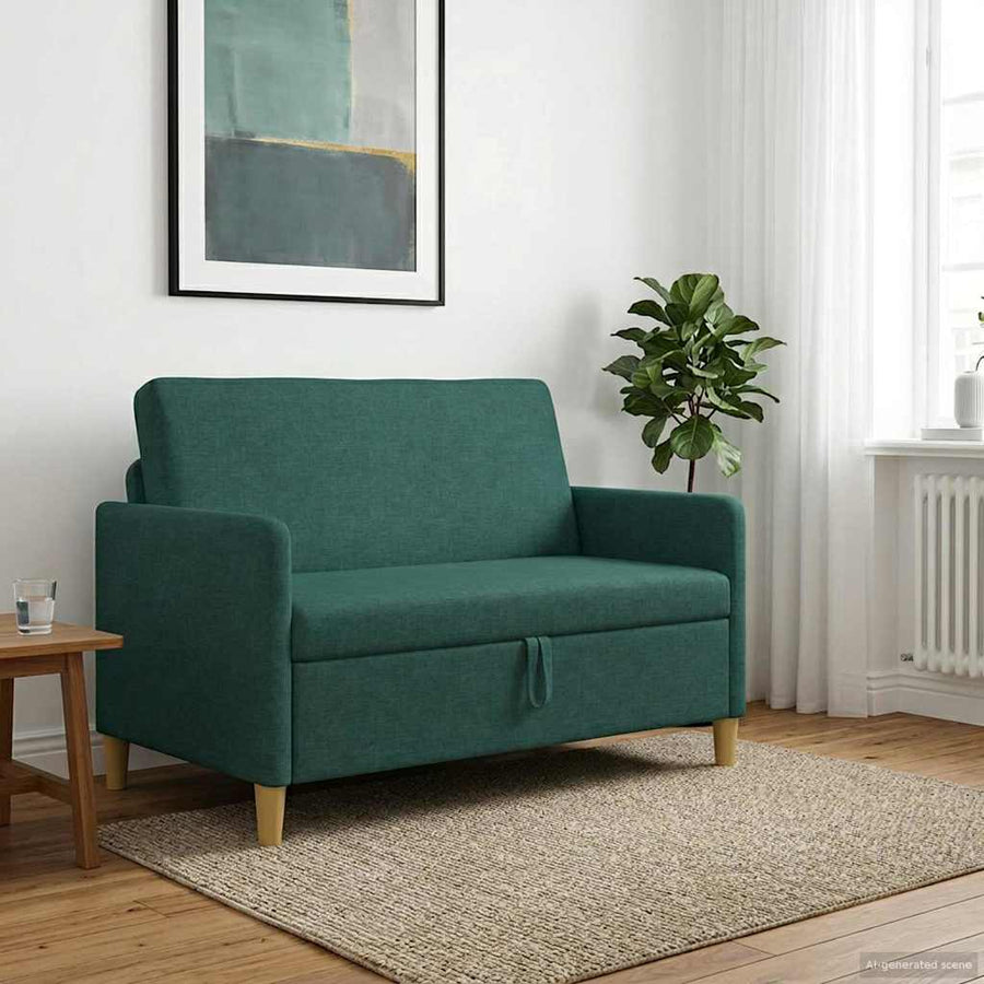 Bank met opslag Donkergroen 122 x 78 x 87 cm Polyester