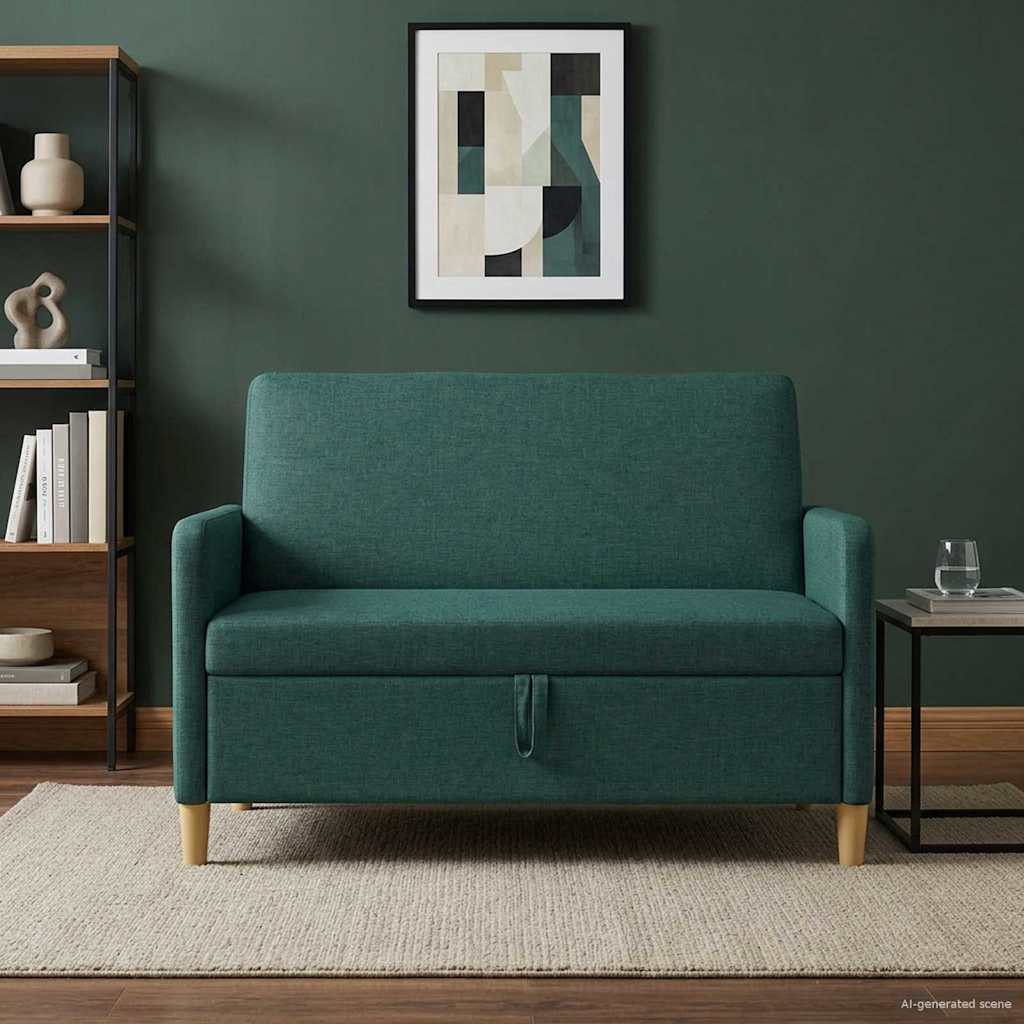 Bank met opslag Donkergroen 122 x 78 x 87 cm Polyester
