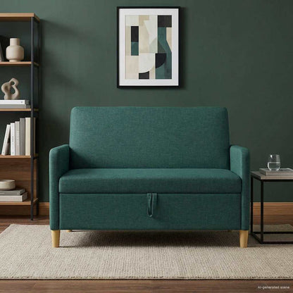 Bank met opslag Donkergroen 122 x 78 x 87 cm Polyester