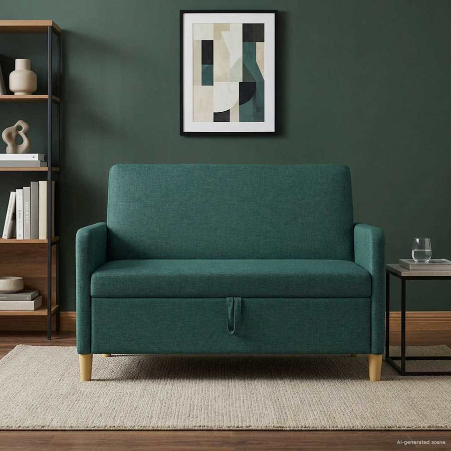 Bank met opslag Donkergroen 122 x 78 x 87 cm Polyester