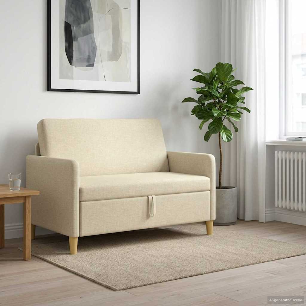 Bank met opslag Crèmekleurig 122 x 78 x 87 cm Polyester