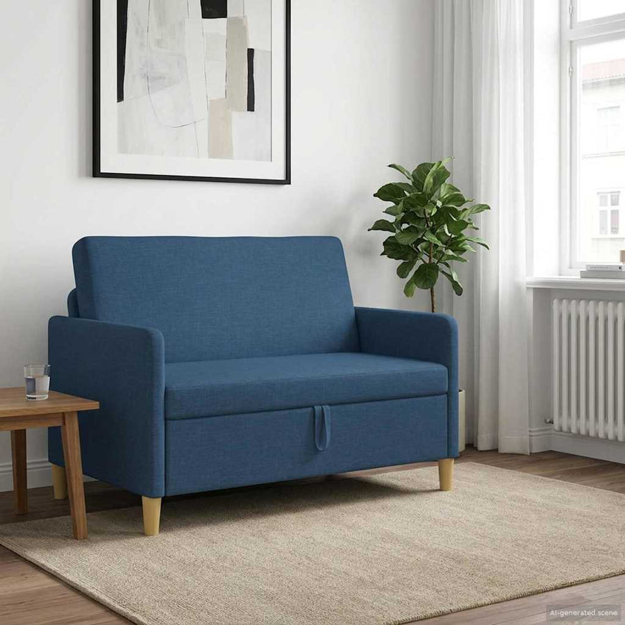 Bank met opslag Blauw 122 x 78 x 87 cm Polyester