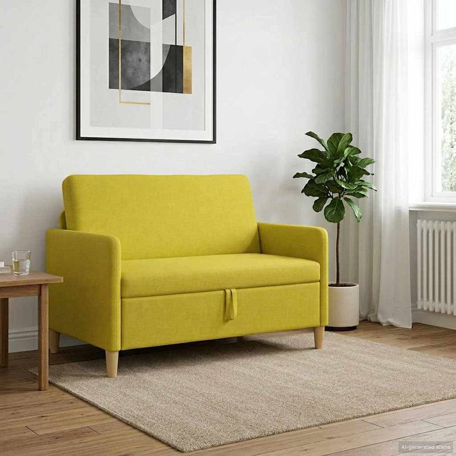 Bank met opslag Lichtgeel 122 x 78 x 87 cm Polyester