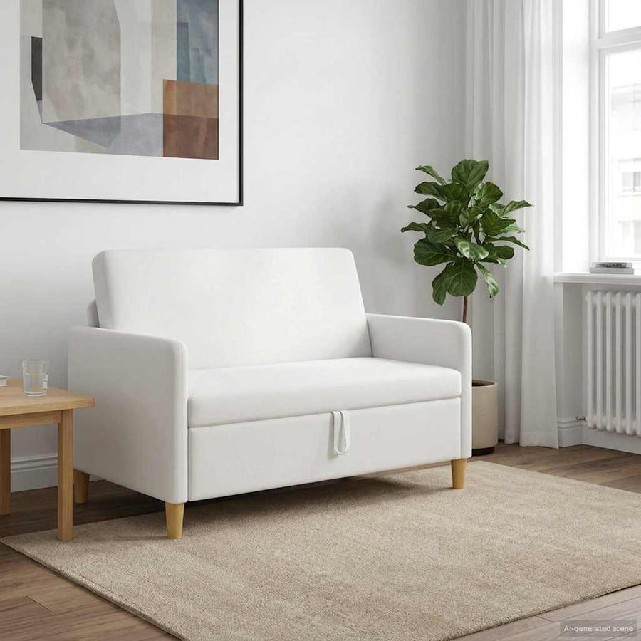 Bank met opslag Wit 122 x 78 x 87 cm Polyester