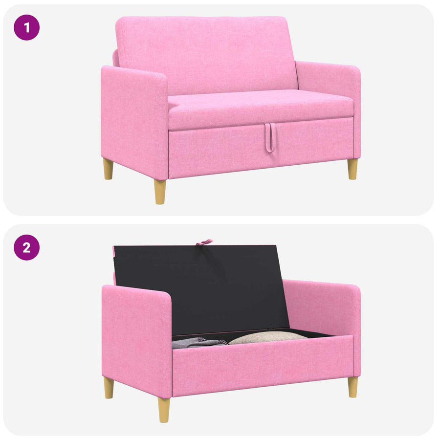 Bank met opslag Roze 122 x 78 x 87 cm Polyester