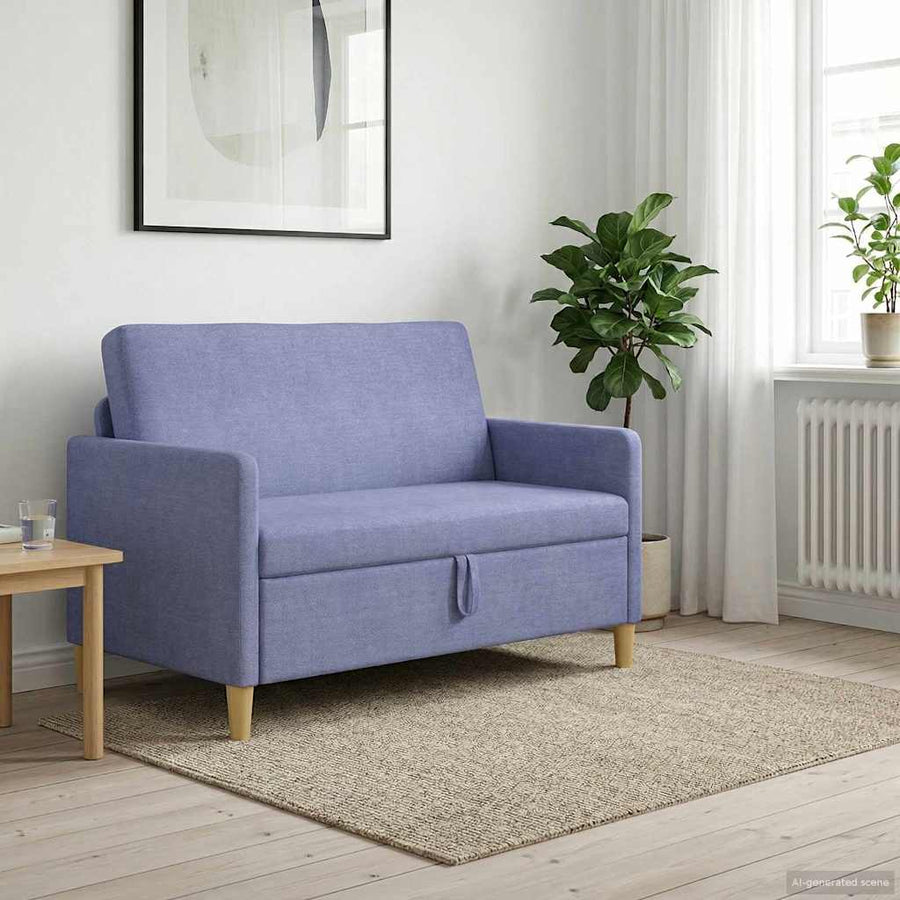 Bank met opslag Jeans Blauw 122 x 78 x 87 cm Polyester