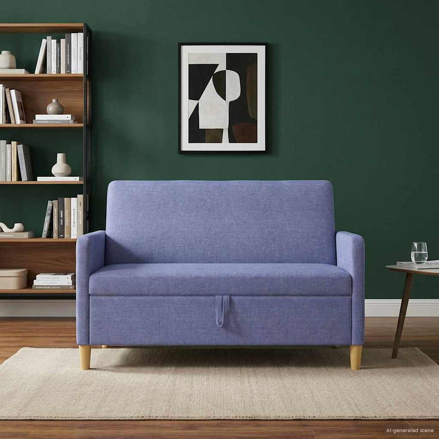 Bank met opslag Jeans Blauw 122 x 78 x 87 cm Polyester
