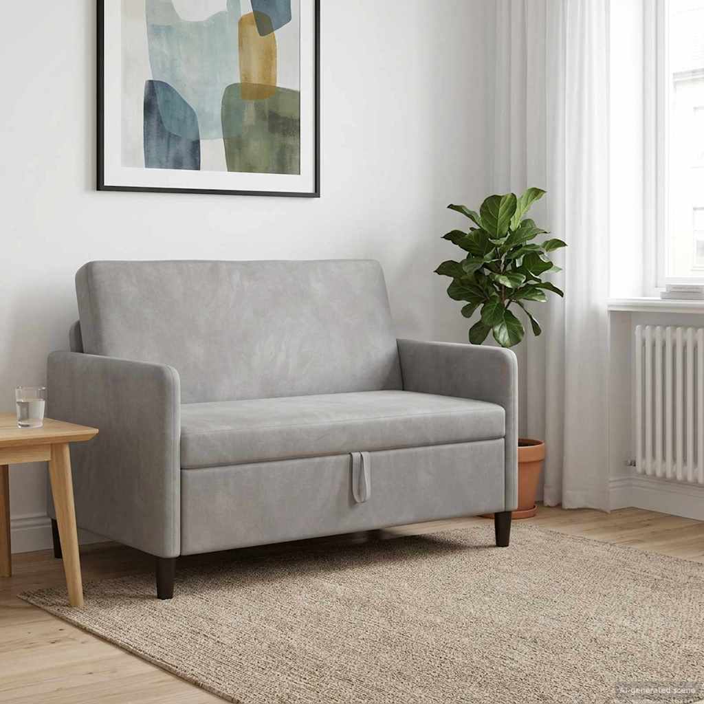Bank met opslag Lichtgrijs 122 x 78 x 87 cm Polyester