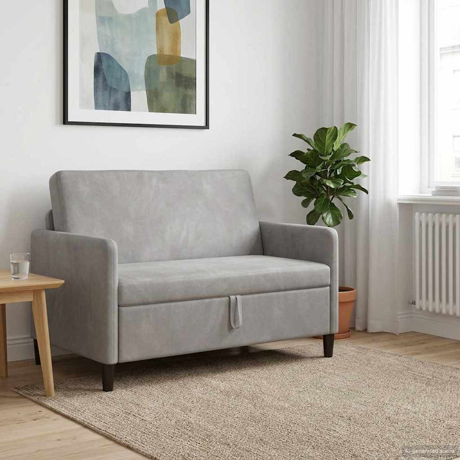 Bank met opslag Lichtgrijs 122 x 78 x 87 cm Polyester