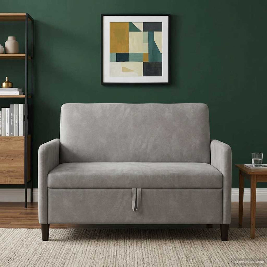 Bank met opslag Lichtgrijs 122 x 78 x 87 cm Polyester