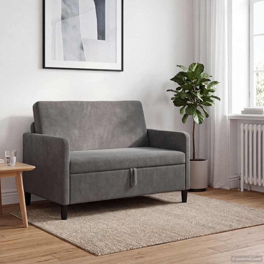Bank met opslag Donkergrijs 122 x 78 x 87 cm Polyester
