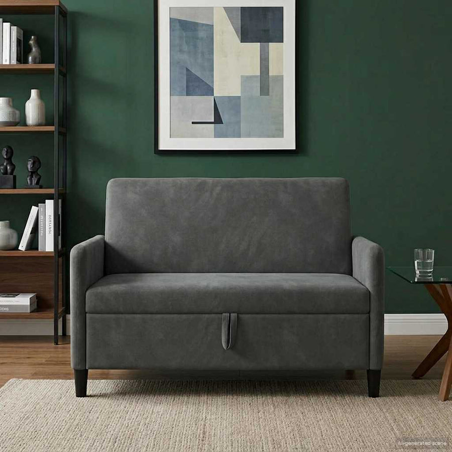 Bank met opslag Donkergrijs 122 x 78 x 87 cm Polyester