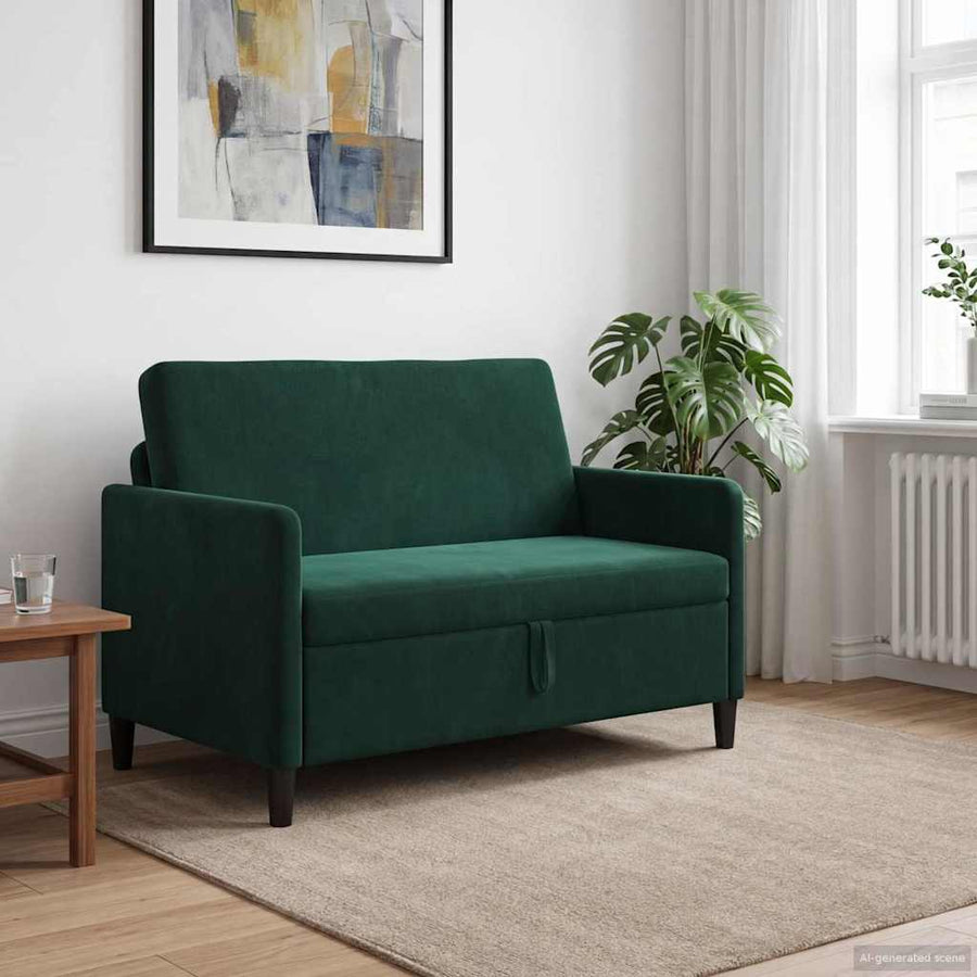 Bank met opslag Donkergroen 122 x 78 x 87 cm Polyester