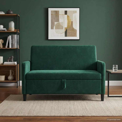 Bank met opslag Donkergroen 122 x 78 x 87 cm Polyester