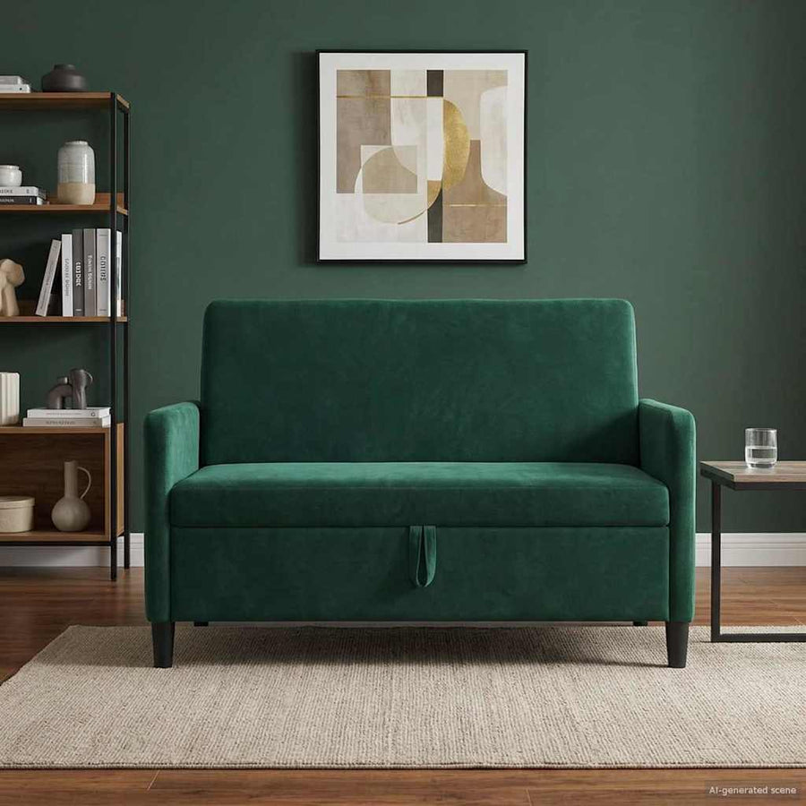 Bank met opslag Donkergroen 122 x 78 x 87 cm Polyester